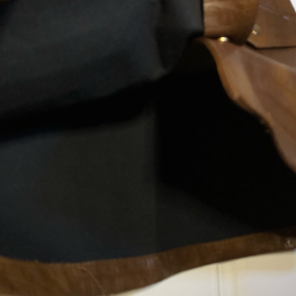 Zara  Brown Croc Embossed Faux Leather Mini Skirt XS - Picture 4 of 7